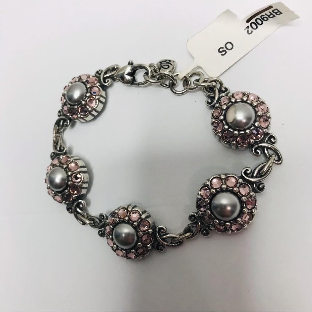 New BRIGHTON Silver Pink Flower Bracelet
